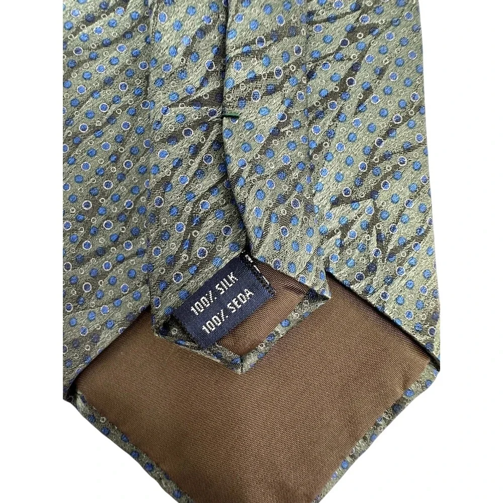 Stafford Men's Designer Teal Geometric Dot Novelty Neck Tie 100% Silk Italy